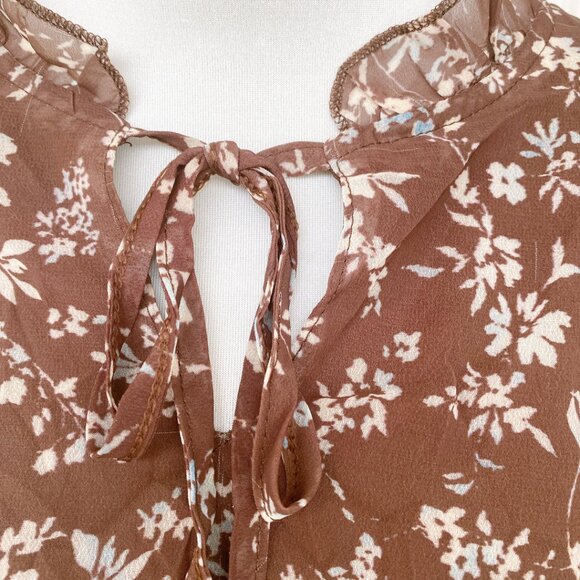 NWT  Women’s Floral Print Ruffle Hem Flattering Frock Flowy Maxi Dress - Picture 2 of 5